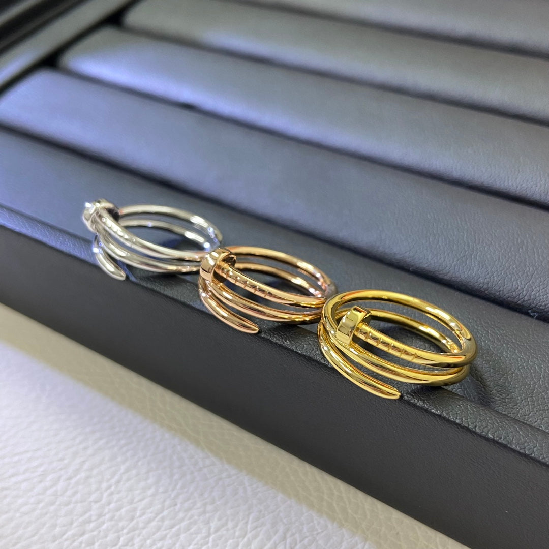 [Ornora Jewelry]SMOOTH THREE-BAND NAIL RING