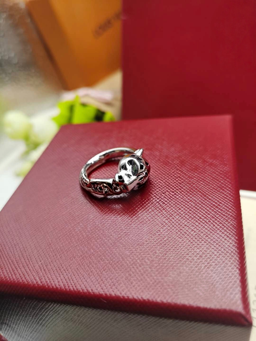 [Ornora Jewelry]LEOPARD-HEAD LEOPARD-PRINT COUPLE RING