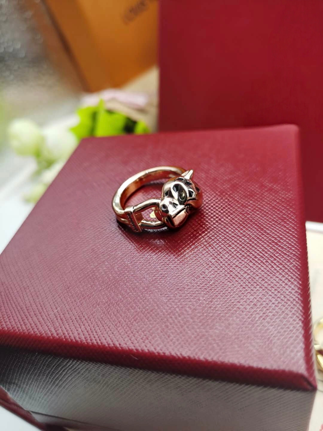 [Ornora Jewelry]LEOPARD-HEAD LEOPARD-PRINT COUPLE RING