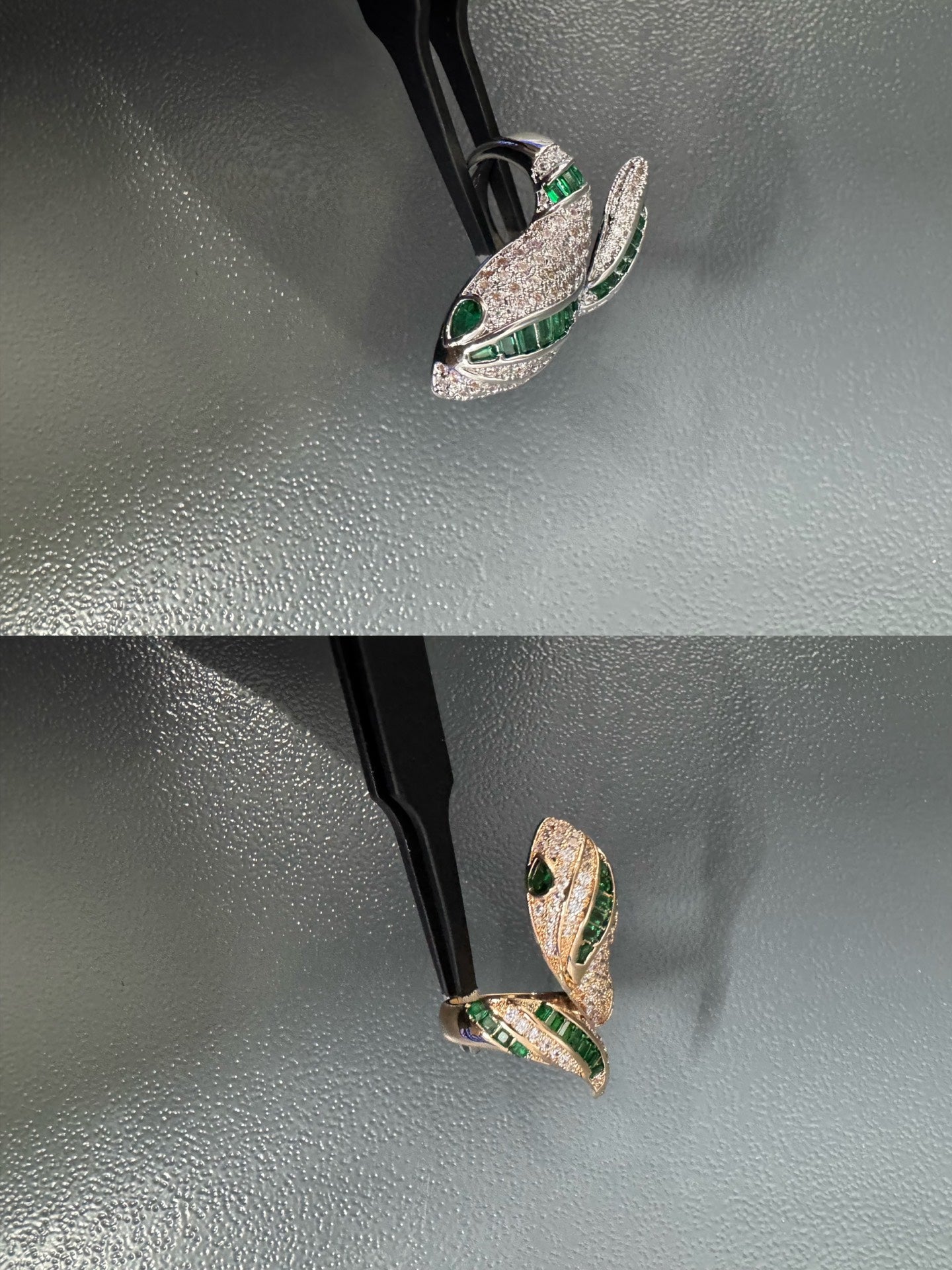 [Ornora Jewelry]BRAND NEW LUXURY GREEN SNAKE RING