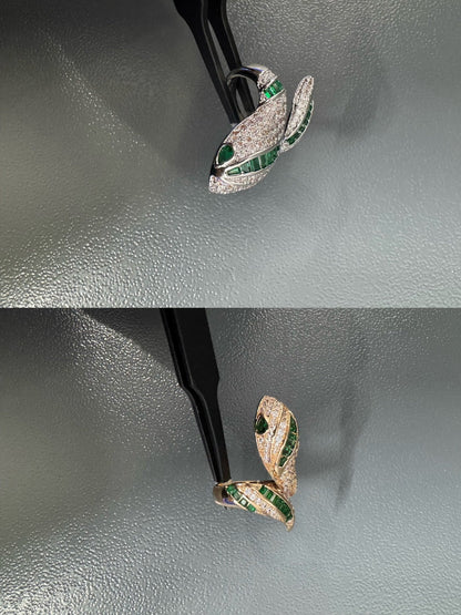 [Ornora Jewelry]BRAND NEW LUXURY GREEN SNAKE RING