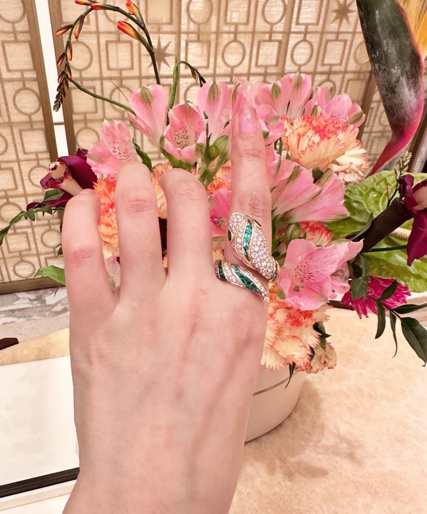 [Ornora Jewelry]BRAND NEW LUXURY GREEN SNAKE RING