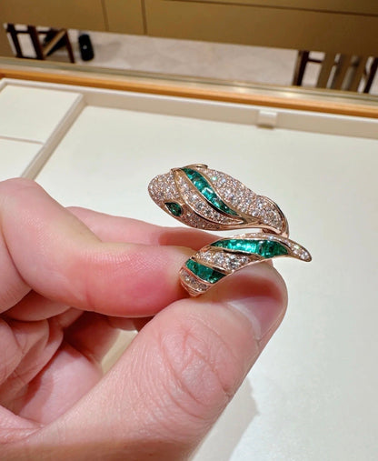 [Ornora Jewelry]BRAND NEW LUXURY GREEN SNAKE RING