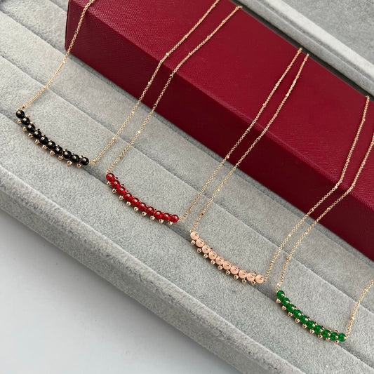 [Ornora Jewelry]NEW STUD COLORED GEM PENDANT NECKLACE