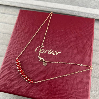 [Ornora Jewelry]NEW STUD COLORED GEM PENDANT NECKLACE