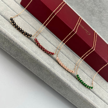 [Ornora Jewelry]NEW STUD COLORED GEM PENDANT NECKLACE