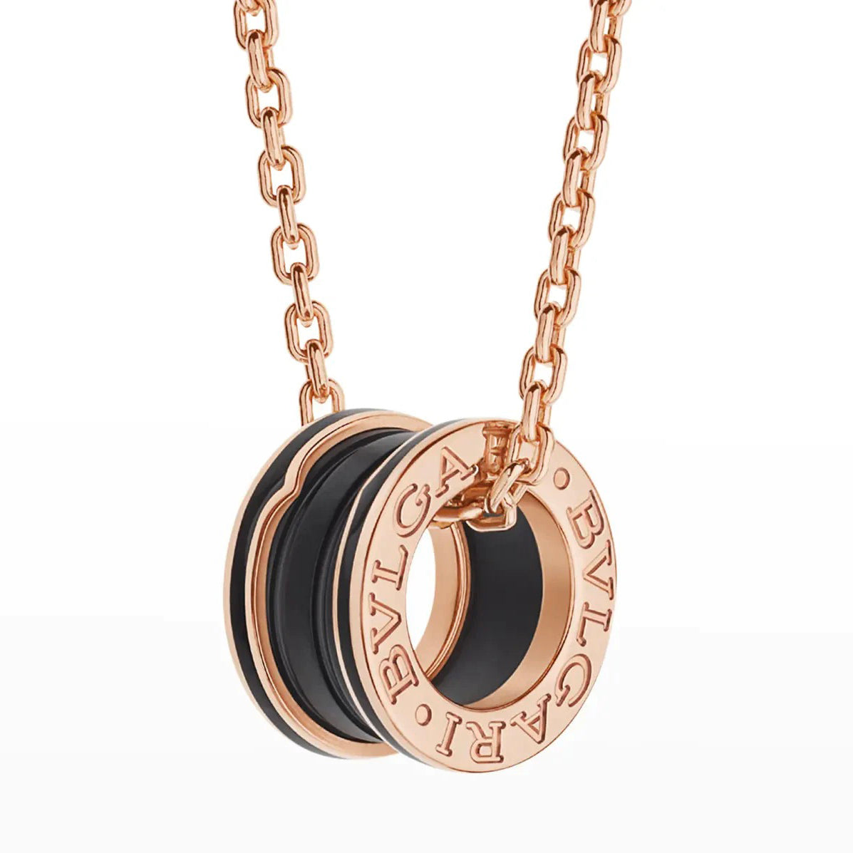 [Ornora Jewelry]ZERO 1 BLACK CERAMIC PINK GOLD NECKLACE