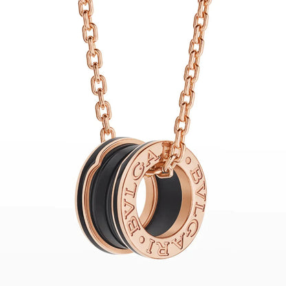 [Ornora Jewelry]ZERO 1 BLACK CERAMIC PINK GOLD NECKLACE