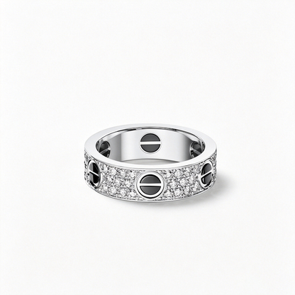 [Ornora Jewelry]LOVE RING 5.5MM DIAMONDS PAVED CERAMIC