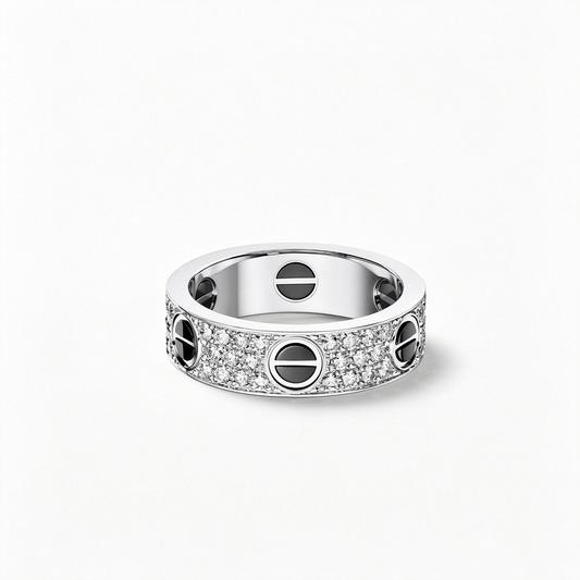 [Ornora Jewelry]LOVE RING 5.5MM DIAMONDS PAVED CERAMIC