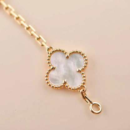 [Ornora Jewelry]CLOVER WHITE PEARL MOP 5 MOTIF BRACELET COLLECTION