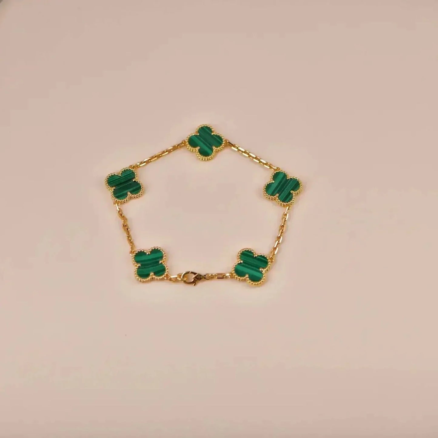 [Ornora Jewelry] CLOVER 5 MOTIF MALACHITE BRACELET COLLECTION