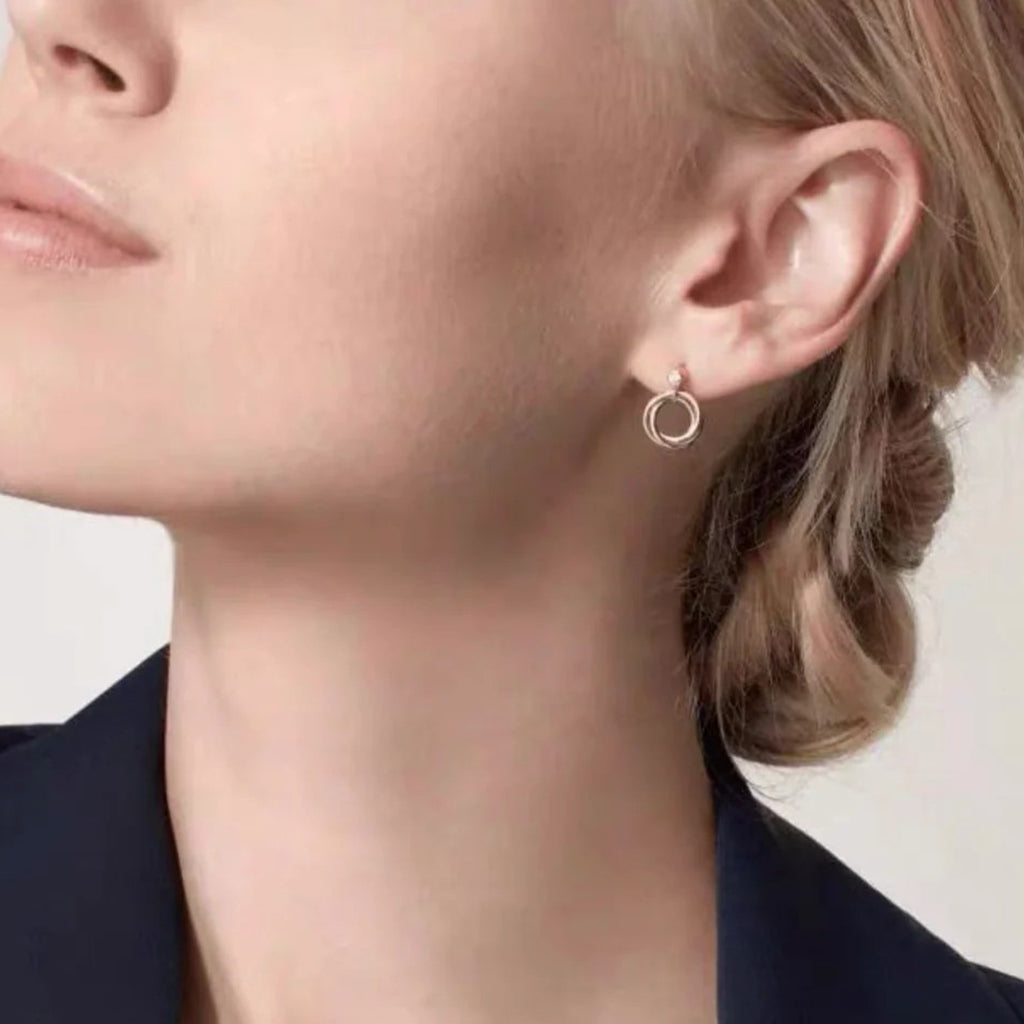 [Ornora Jewelry]TRINITY ON DIAMOND  EARRINGS