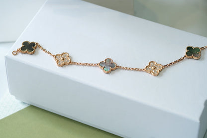 [Ornora Jewelry] CLOVER 5 MOTIF GRAY MOP BRACELET COLLECTION