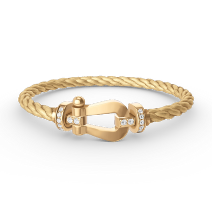 [Ornora Jewelry]FORCE LARGE HORSESHOE HALF DIAMOND BRACELET GOLD