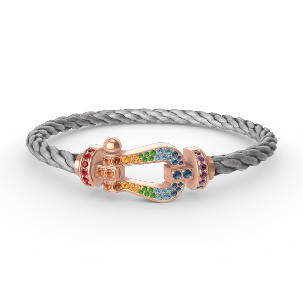 [Ornora Jewelry]FORCE LARGE HORSESHOE  COLORED DIAMOND BRACELET ROSE GOLD