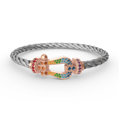 [Ornora Jewelry]FORCE LARGE HORSESHOE  COLORED DIAMOND BRACELET ROSE GOLD