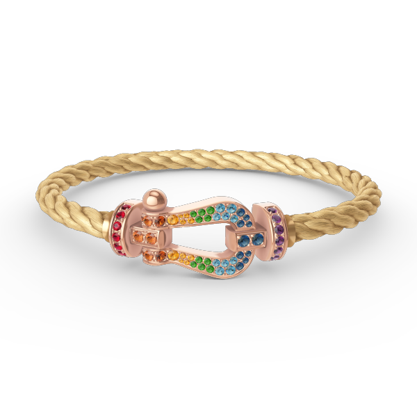 [Ornora Jewelry]FORCE LARGE HORSESHOE  COLORED DIAMOND BRACELET ROSE GOLD