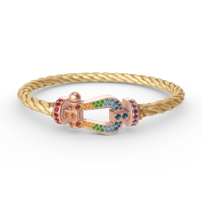 [Ornora Jewelry]FORCE LARGE HORSESHOE  COLORED DIAMOND BRACELET ROSE GOLD