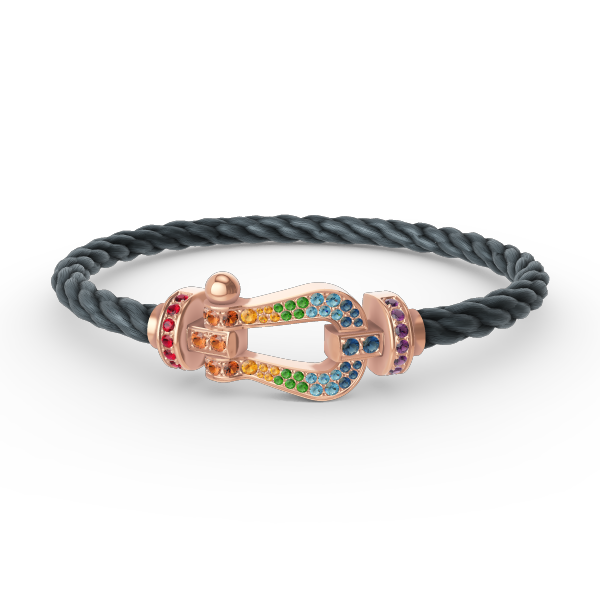 [Ornora Jewelry]FORCE LARGE HORSESHOE  COLORED DIAMOND BRACELET ROSE GOLD