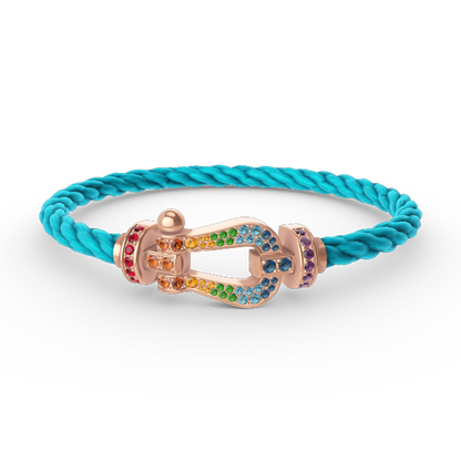 [Ornora Jewelry]FORCE LARGE HORSESHOE  COLORED DIAMOND BRACELET ROSE GOLD