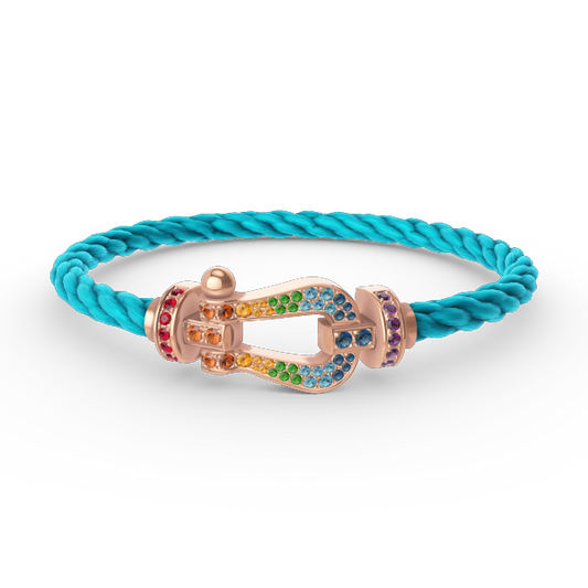 [Ornora Jewelry]FORCE LARGE HORSESHOE  COLORED DIAMOND BRACELET ROSE GOLD