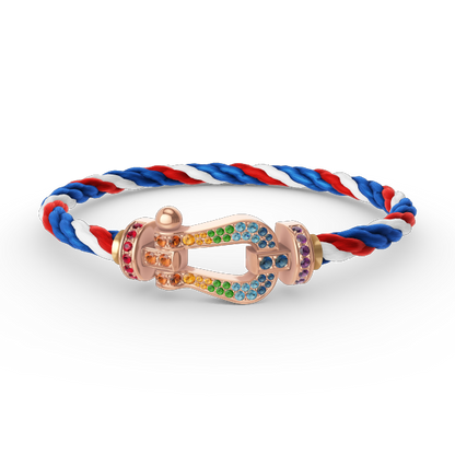 [Ornora Jewelry]FORCE LARGE HORSESHOE  COLORED DIAMOND BRACELET ROSE GOLD