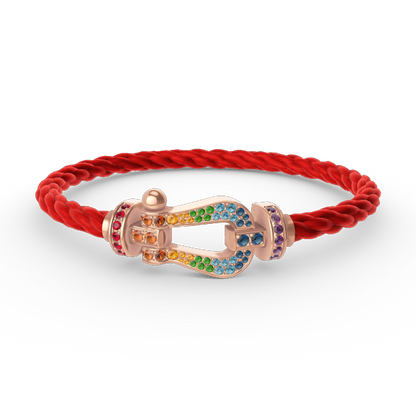 [Ornora Jewelry]FORCE LARGE HORSESHOE  COLORED DIAMOND BRACELET ROSE GOLD
