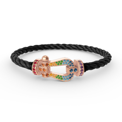 [Ornora Jewelry]FORCE LARGE HORSESHOE  COLORED DIAMOND BRACELET ROSE GOLD