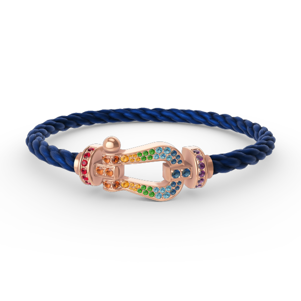 [Ornora Jewelry]FORCE LARGE HORSESHOE  COLORED DIAMOND BRACELET ROSE GOLD