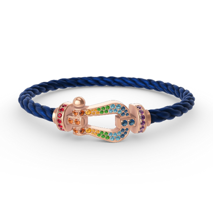 [Ornora Jewelry]FORCE LARGE HORSESHOE  COLORED DIAMOND BRACELET ROSE GOLD