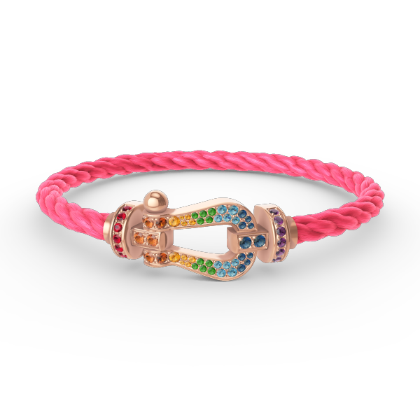 [Ornora Jewelry]FORCE LARGE HORSESHOE  COLORED DIAMOND BRACELET ROSE GOLD
