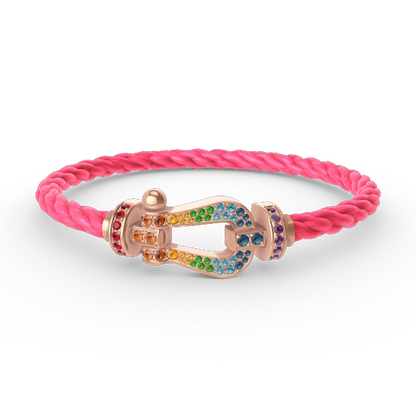 [Ornora Jewelry]FORCE LARGE HORSESHOE  COLORED DIAMOND BRACELET ROSE GOLD