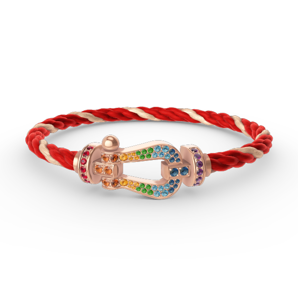 [Ornora Jewelry]FORCE LARGE HORSESHOE  COLORED DIAMOND BRACELET ROSE GOLD