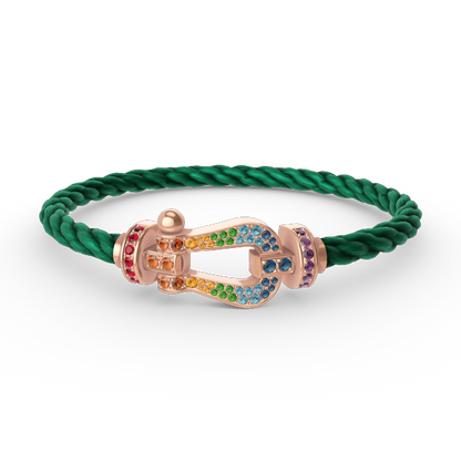 [Ornora Jewelry]FORCE LARGE HORSESHOE  COLORED DIAMOND BRACELET ROSE GOLD