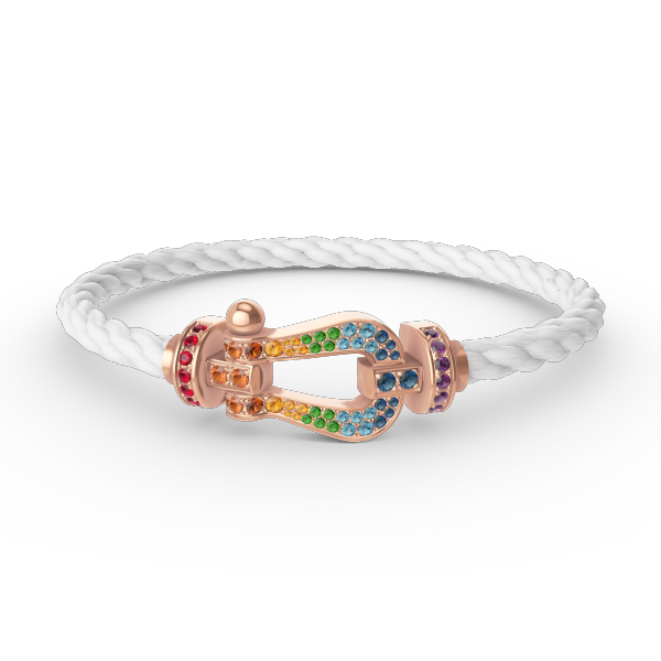 [Ornora Jewelry]FORCE LARGE HORSESHOE  COLORED DIAMOND BRACELET ROSE GOLD