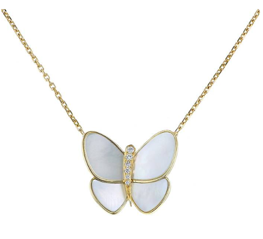[Ornora Jewelry]BUTTERFLY GOLD MOP DIAMOND NECKLACE