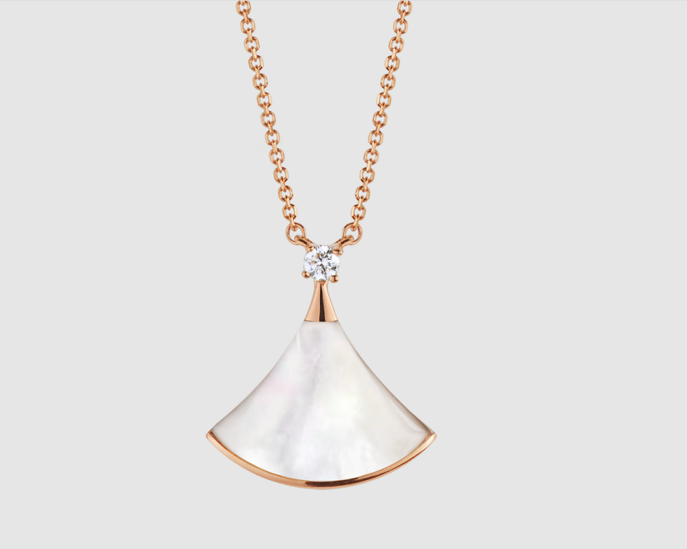 [Ornora Jewelry]DREAM NECKLACE WHITE MOP PINK GOLD 1 DIAMOND
