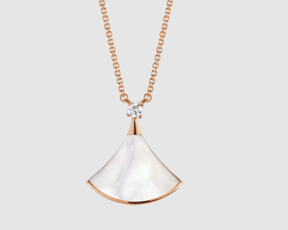 [Ornora Jewelry]DREAM NECKLACE WHITE MOP PINK GOLD 1 DIAMOND