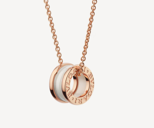 [Ornora Jewelry]ZERO 1 WHITE CERAMIC PINK GOLD NECKLACE