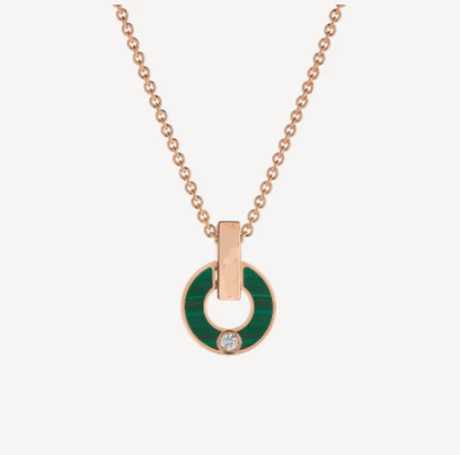 [Ornora Jewelry]GARI NECKLACE PINK GOLD MALACHITE