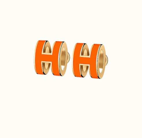 [Ornora Jewelry]MINI POP H EARRINGS ORANGE