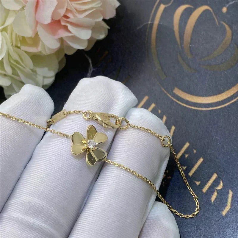 [Ornora Jewelry]FRIVOLE GOLD FLOWER PINK MALACHITE BRACELET