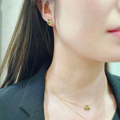 [Ornora Jewelry]FRIVOLE  FLOWER MALACHITE EARRINGS