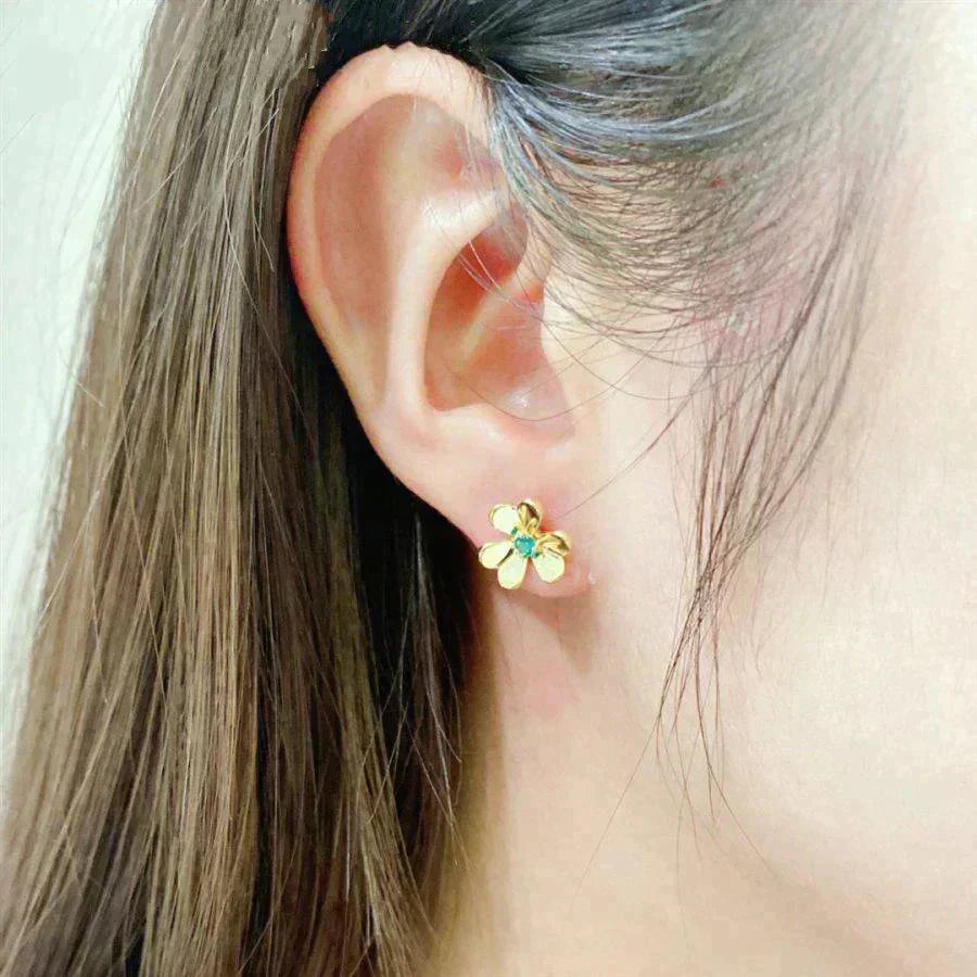 [Ornora Jewelry]FRIVOLE  FLOWER MALACHITE EARRINGS