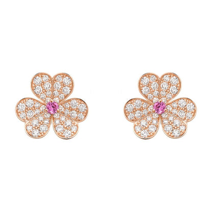 [Ornora Jewelry]FRIVOLE PINK GOLD FLOWER DIAMOND EARRINGS