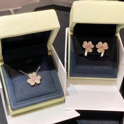 [Ornora Jewelry]FRIVOLE PINK GOLD FLOWER DIAMOND EARRINGS