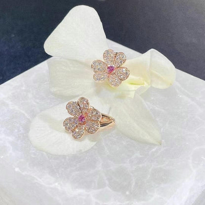 [Ornora Jewelry]FRIVOLE PINK GOLD FLOWER DIAMOND EARRINGS