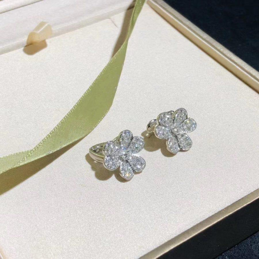 [Ornora Jewelry]FRIVOLE SILVER FLOWER DIAMOND EARRINGS