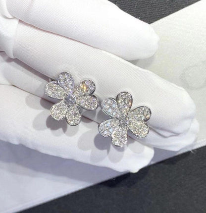 [Ornora Jewelry]FRIVOLE SILVER FLOWER DIAMOND EARRINGS